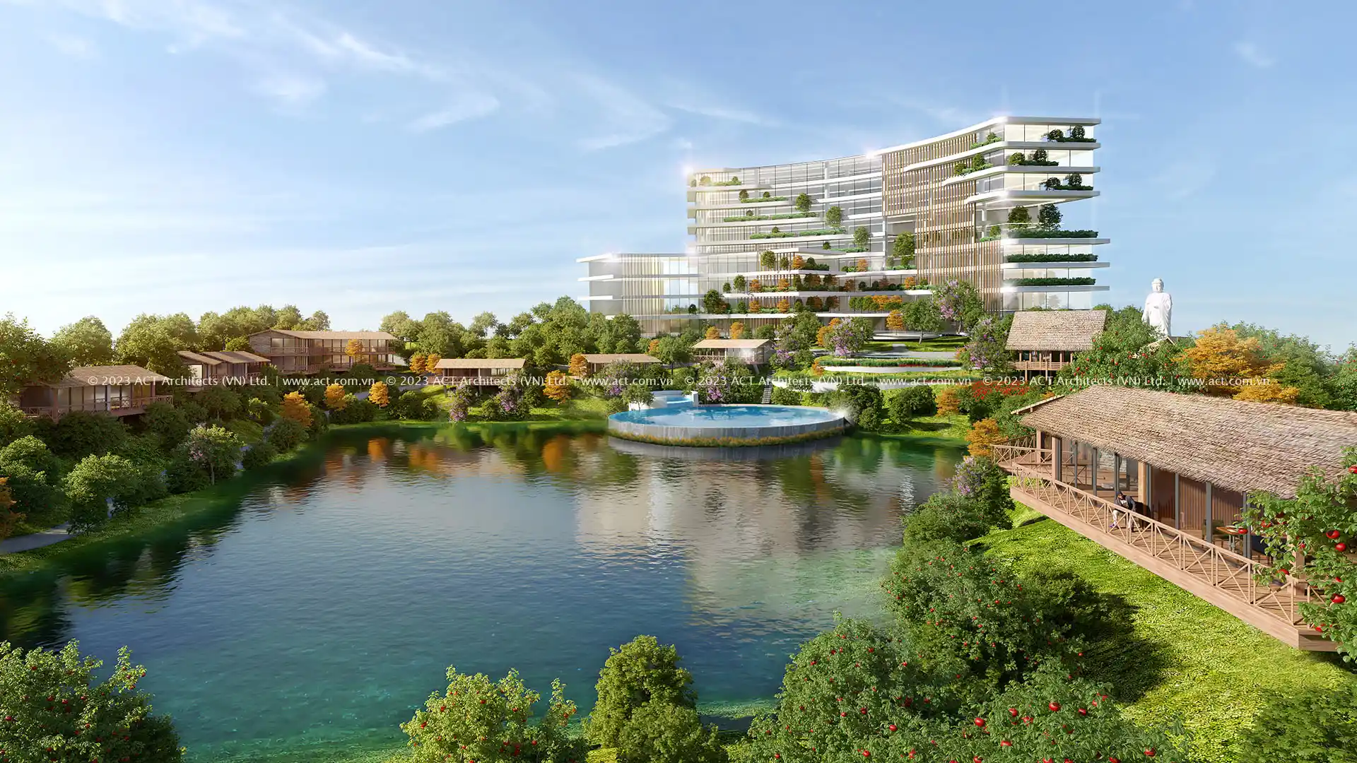 Phối cảnh từ phía hồ